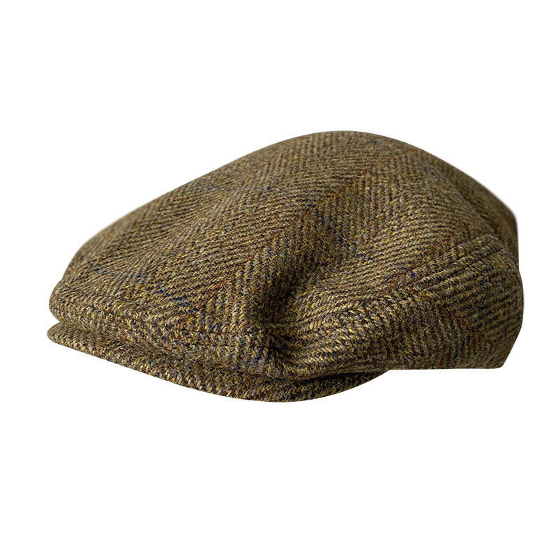 Newsboy Cap Ivy - Полосатая серая новая шерстяная плоская кепка