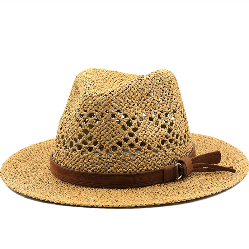Cowboy Hat Straw - Полые мужские соломенные шляпы из рафии,