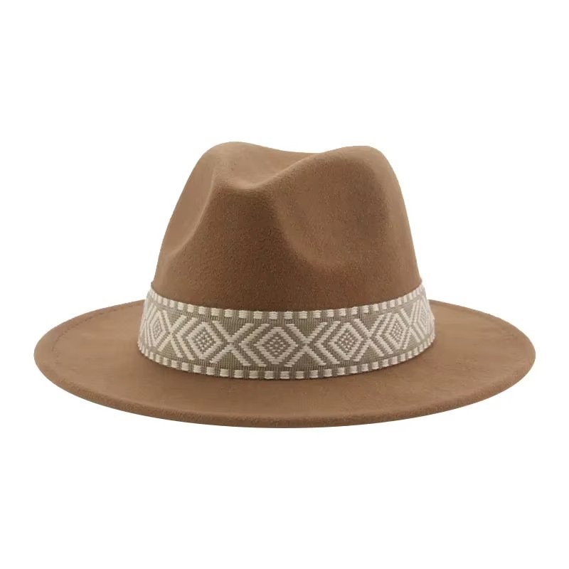 Fedora Hat Wool - Женская фетровая шляпа, однотонная Повседневная фетровая