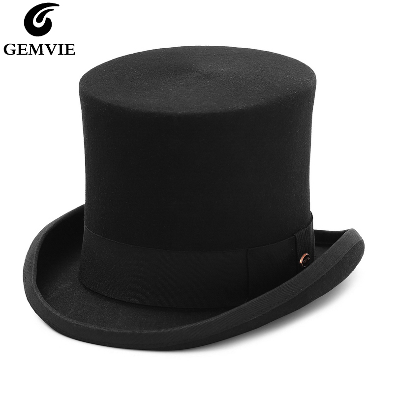 Fedora Hat Wool - GEMVIE 17 см 100% шерстяной фетровый