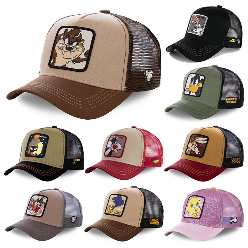 Trucker Cap Mesh - Бейсболка-тракер с мультяшными аниме-персонажами, сетчатая, регулируемая,