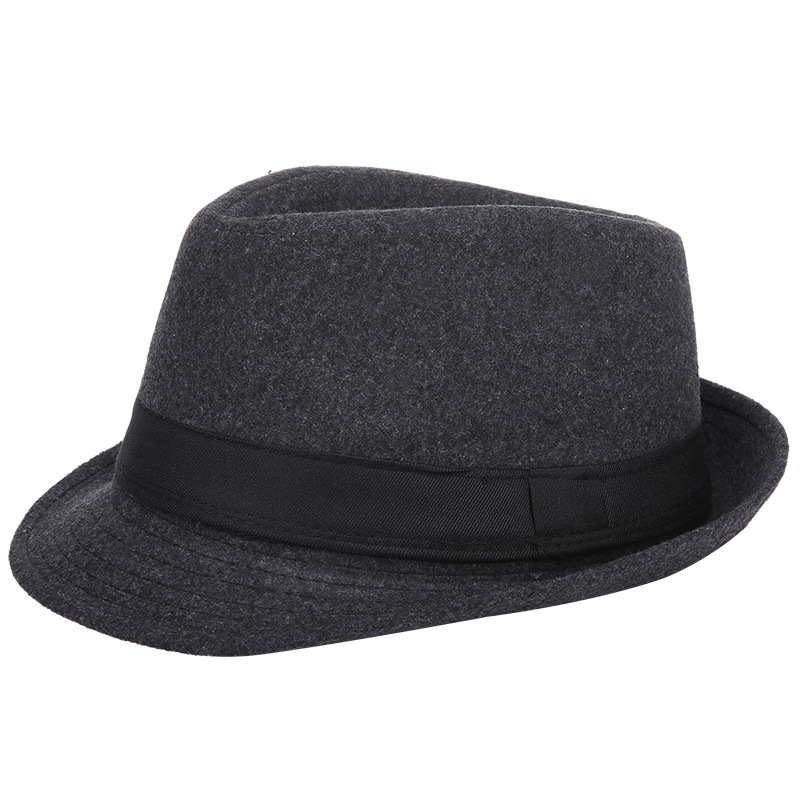 Fedora Hat Wool - Осенне-зимняя теплая шерстяная маленькая шляпа-федора для
