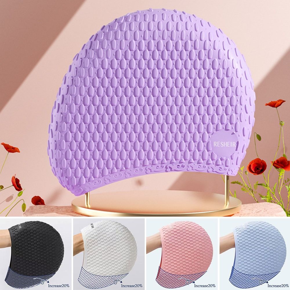 Swim Hat Silicone - Эластичная летняя шапочка для плавания, водонепроницаемая,