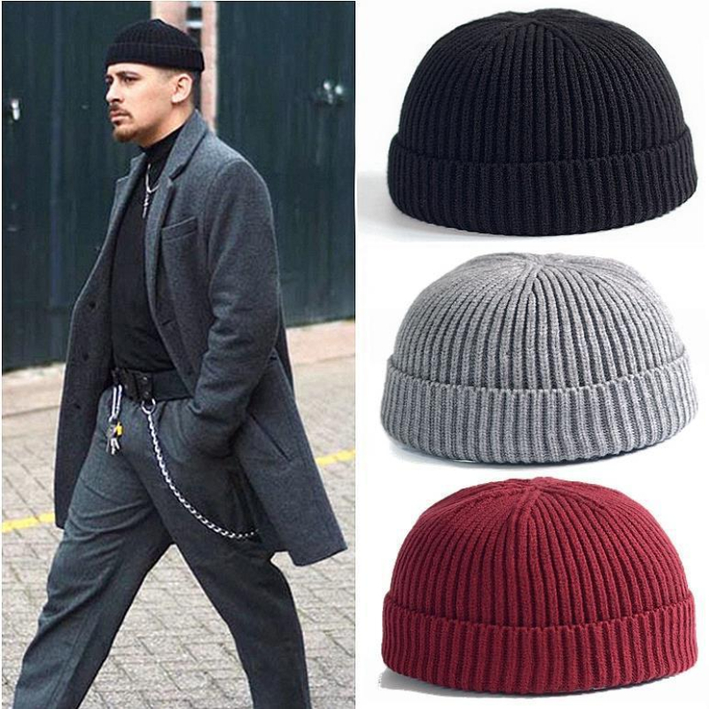 Beanie Cuffed Knit - Зимняя вязаная шапка-бини для спорта на