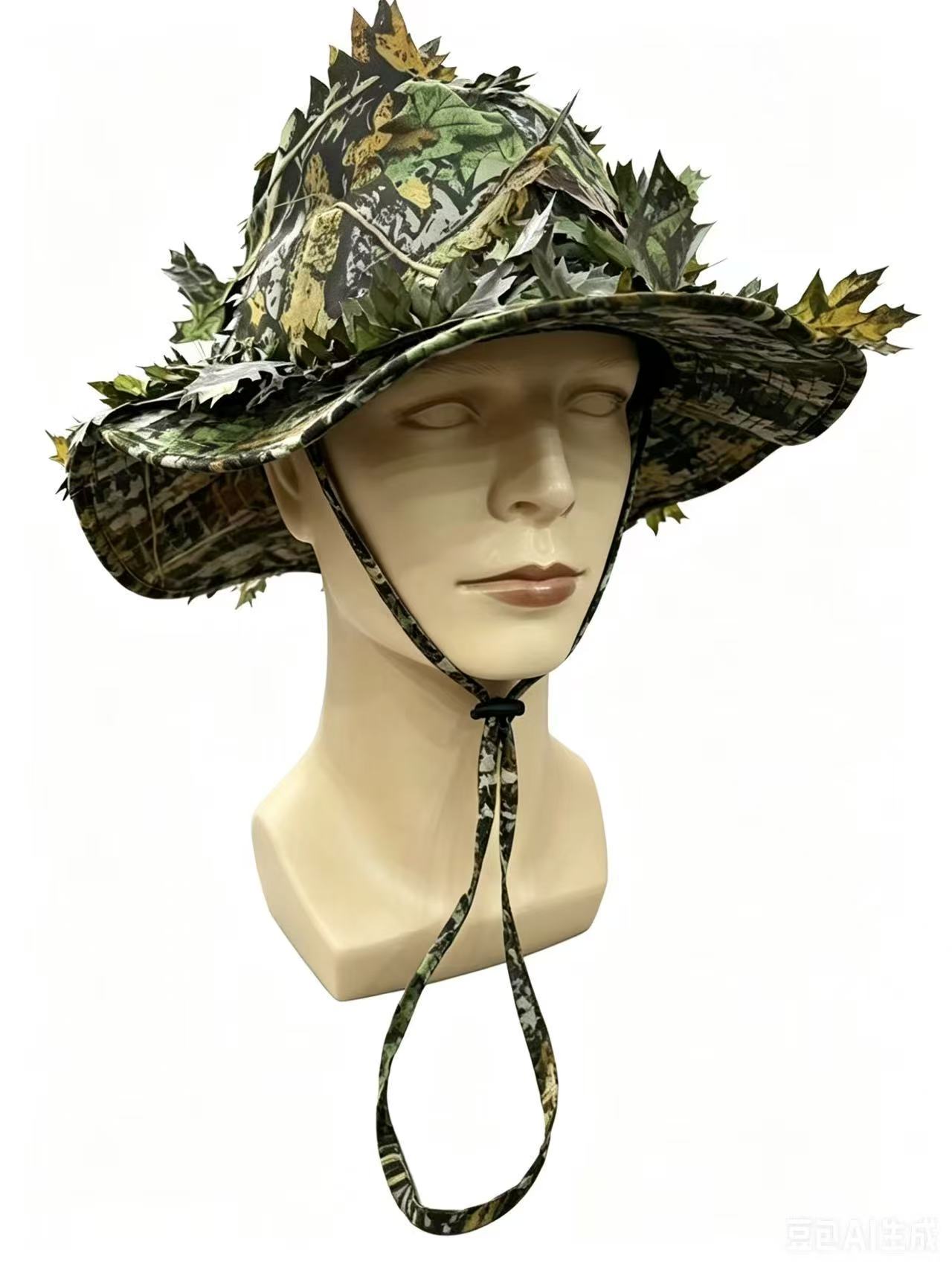 Boonie Hat Tactical - Мужские камуфляжные шляпы-буни с 3D-листьями, тактические