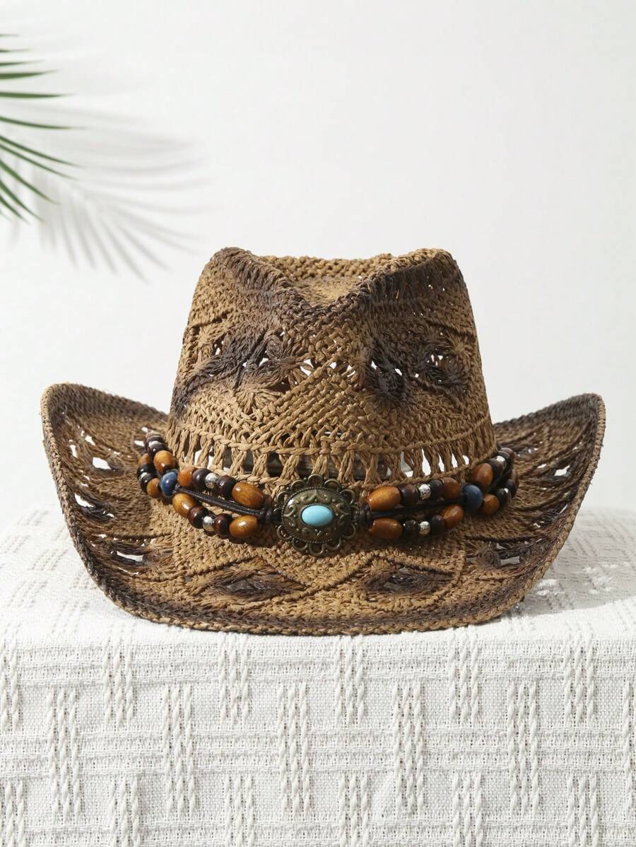 Cowboy Hat Straw - 1 шт. Универсальная летняя ковбойская шляпа