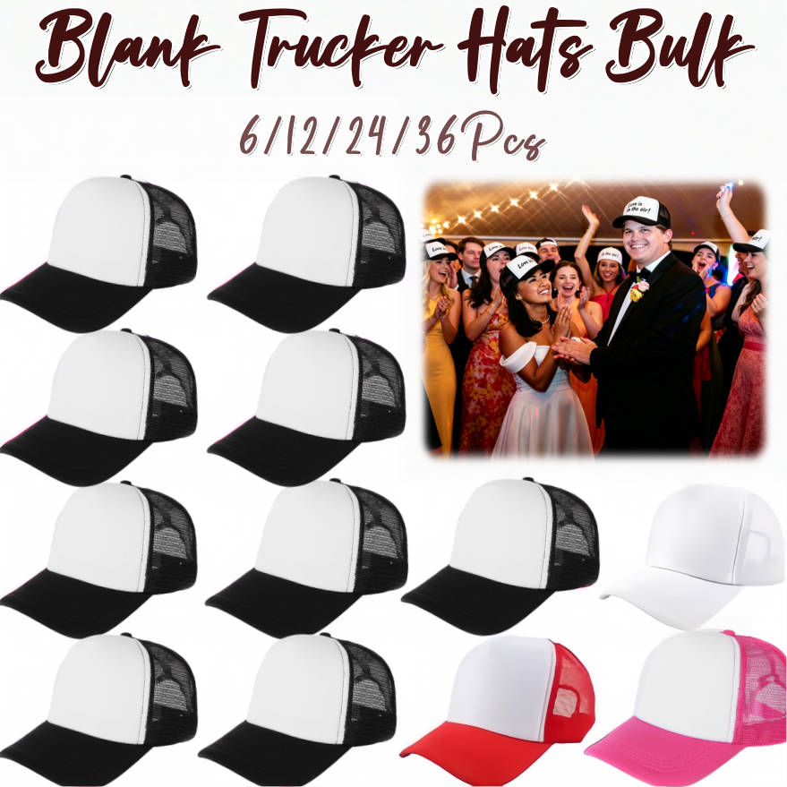 Trucker Cap Mesh - 6-36 шт. пустых кепок-тракеров оптом, для
