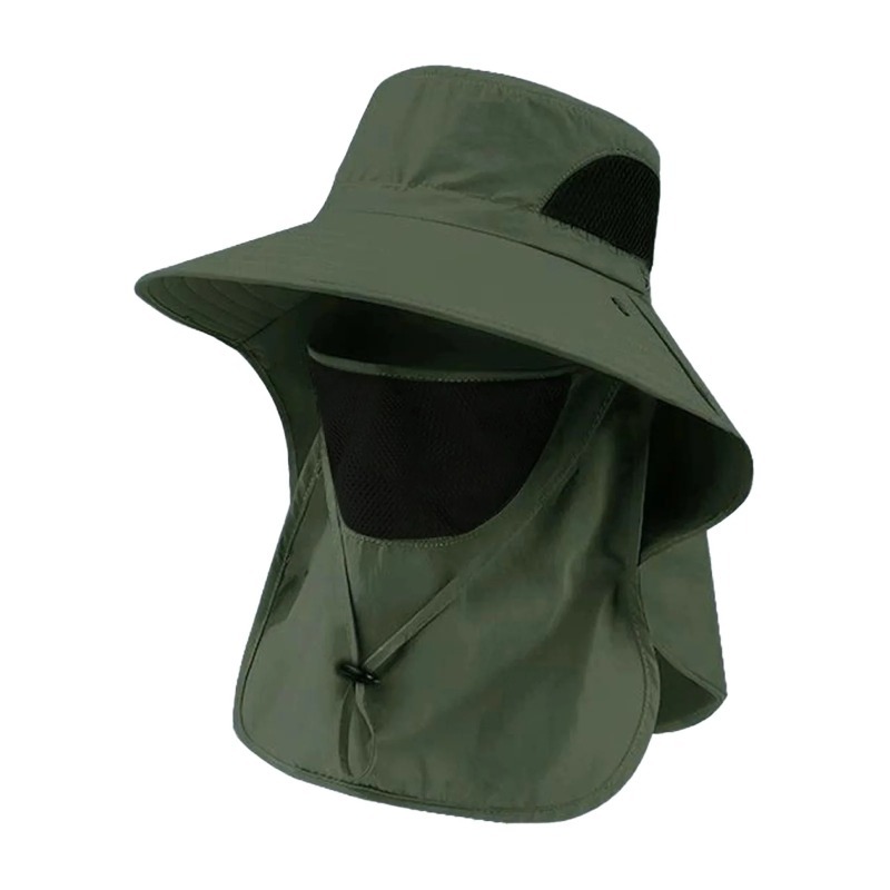 Sun Hat Wide Brim - Полиэстеровая солнцезащитная шляпа для рыбалки с