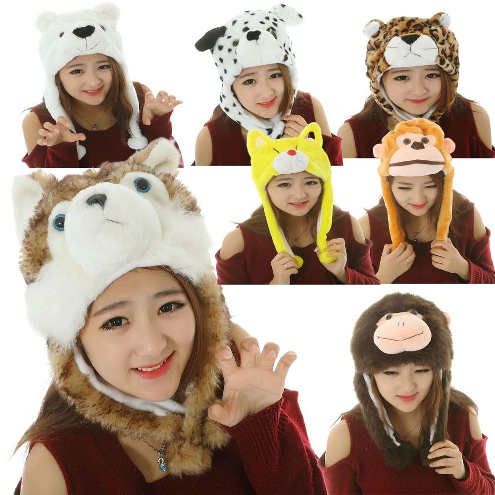 Winter Trapper Hat - Мультяшная плюшевая движущаяся шапка, шляпа-ловушка с