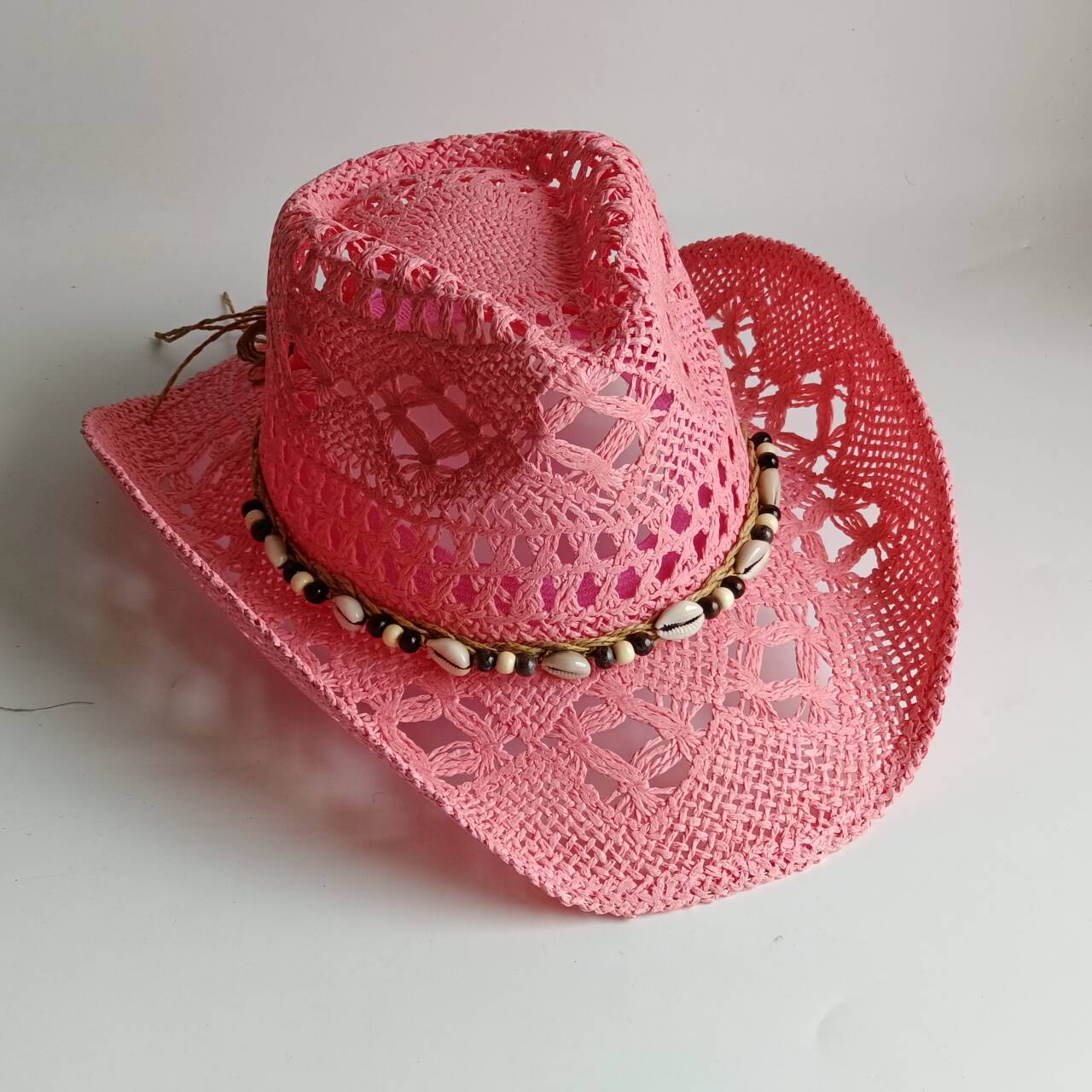 Cowboy Hat Straw - Розовая соломенная шляпа в ковбойском стиле,