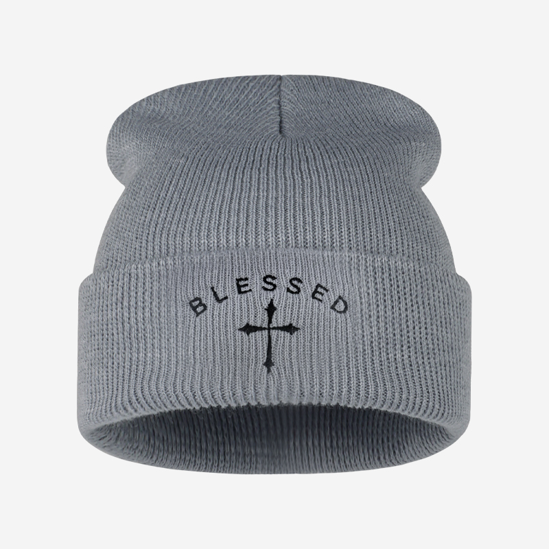 Шапка-бини с вышитым крестом,  – обзор и цена Beanie Cuffed Knit
