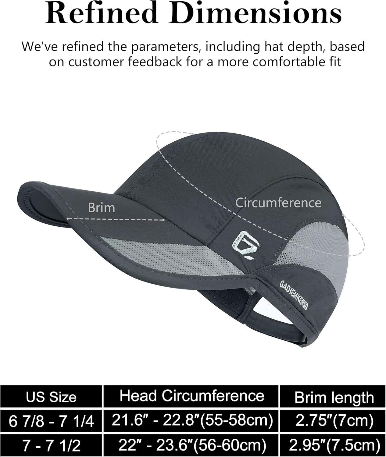 GADIEMKENSD Универсальная быст – обзор и цена Running Cap Lightweight