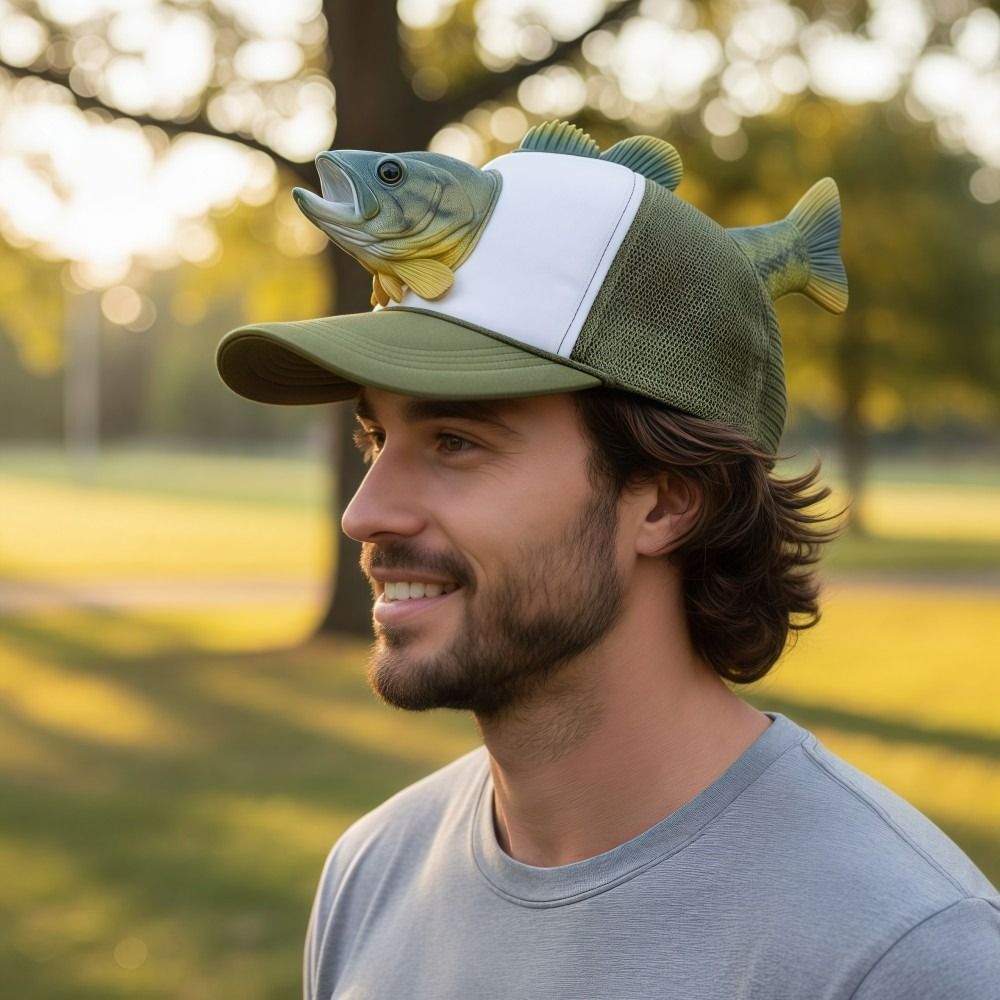 Забавная 3D-кепка с рыбой, сет – обзор и цена Trucker Cap Mesh