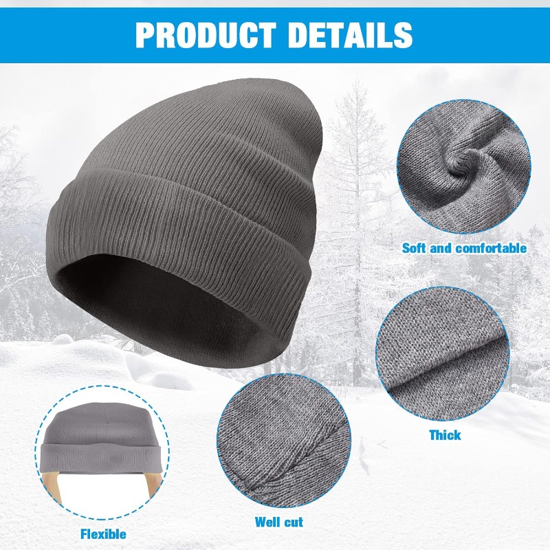 1 шт. зимняя теплая толстая ша – обзор и цена Beanie Cuffed Knit