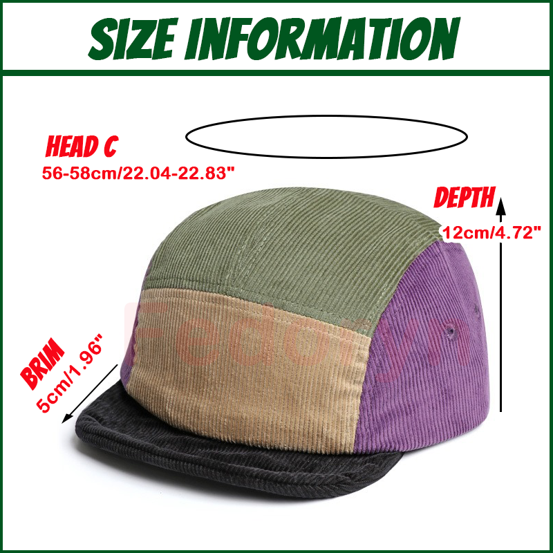 Fedoryn Вельветовая шляпа в ст – обзор и цена Corduroy Cap 5 Panel
