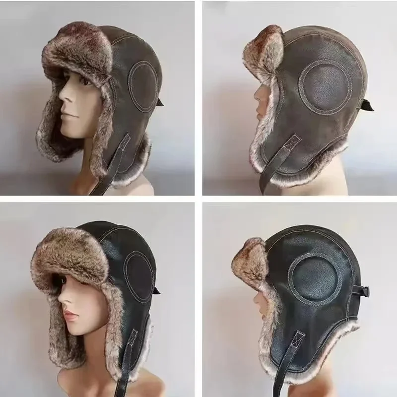 Кожаная зимняя кепка с ушками, – обзор и цена Trapper Hat Ear Flap