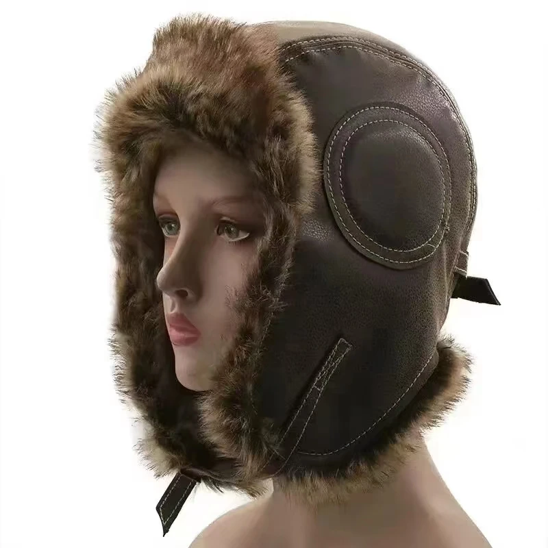 Кожаная зимняя кепка с ушками, – обзор и цена Trapper Hat Ear Flap