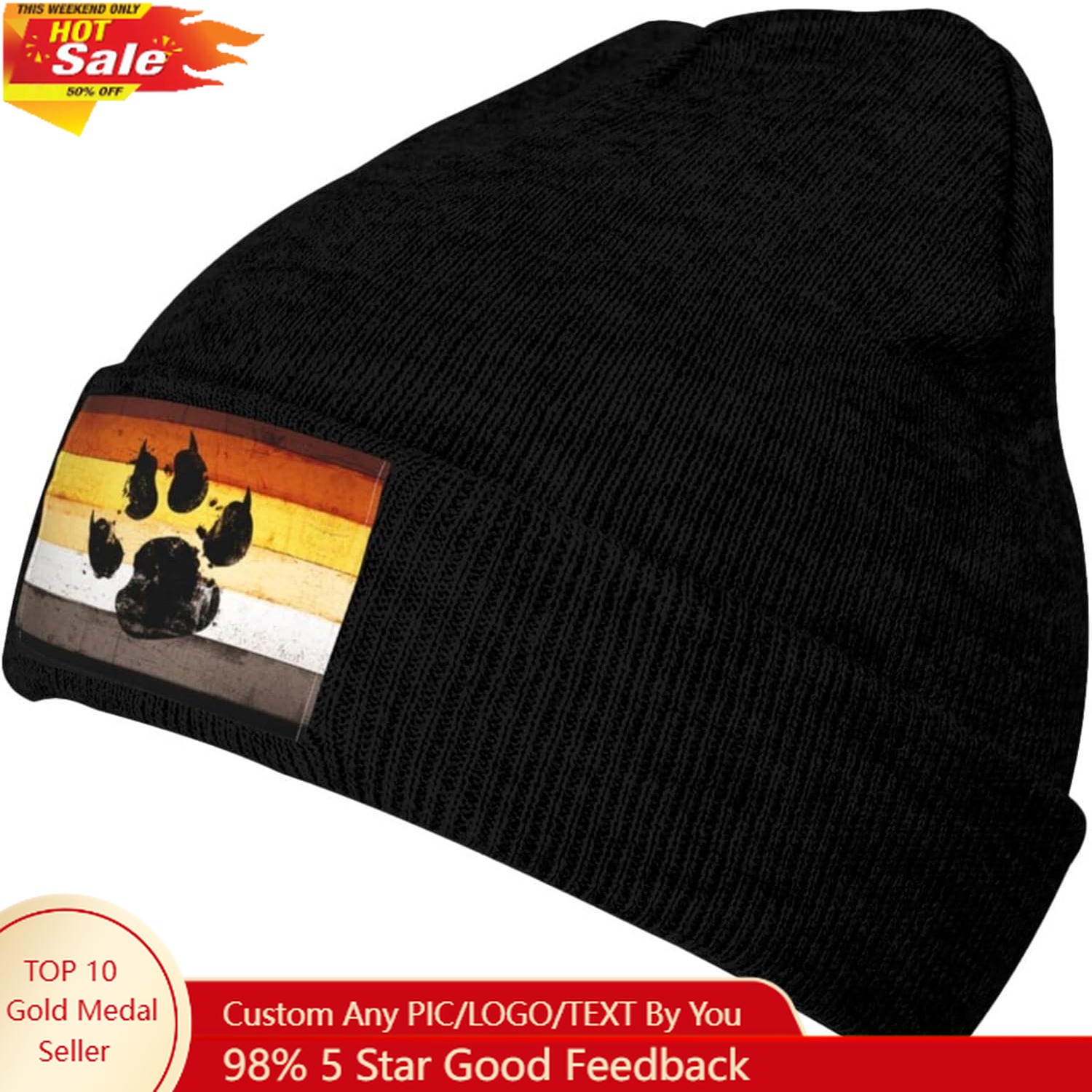 Гей-флаг Медвежья лапа ЛГБТ Вя – обзор и цена Beanie Cuffed Knit
